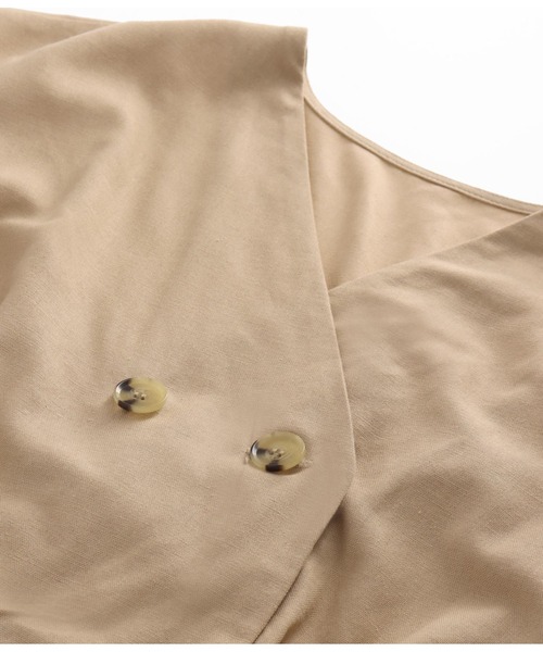 ANAP（アナップ）の「リネンブレンドオールインワン（つなぎ/オールインワン・レディース・ベージュ/ブラック・FREE）」の10枚目の写真