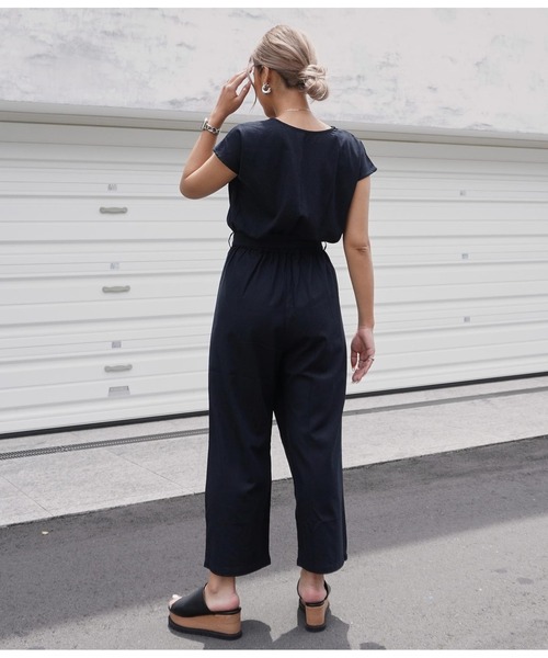 ANAP（アナップ）の「リネンブレンドオールインワン（つなぎ/オールインワン・レディース・ベージュ/ブラック・FREE）」の20枚目の写真