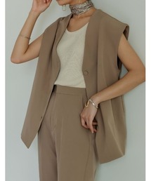 Re:EDIT | リサイクルカットツイルノースリーブジャケット(ノーカラージャケット)