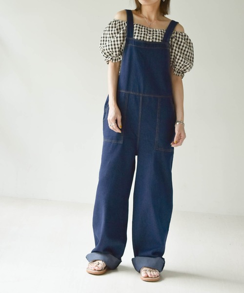 muure（ミュール）の「パフスリーブギンガムチェックコットンブラウス（シャツ/ブラウス・レディース・ブラック/ブルー/ベージュ・FREE）」の5枚目の写真