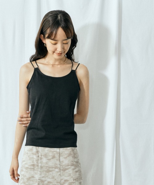 Amourire(アムリール)の「カップ付キャミタンク(タンクトップ・レディース・ブラック/ベージュ/オフホワイト/レンガ・M)」の16枚目の写真