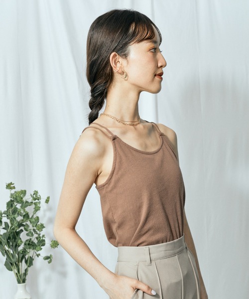 Amourire(アムリール)の「カップ付キャミタンク(タンクトップ・レディース・ブラック/ベージュ/オフホワイト/レンガ・M)」の17枚目の写真