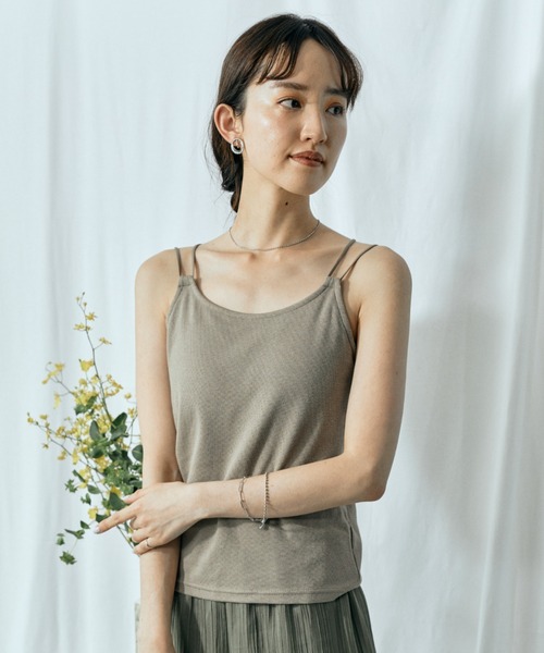 Amourire(アムリール)の「カップ付キャミタンク(タンクトップ・レディース・ブラック/ベージュ/オフホワイト/レンガ・M)」の12枚目の写真
