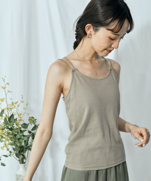 Amourire(アムリール)の「カップ付キャミタンク(タンクトップ・レディース・ブラック/ベージュ/オフホワイト/レンガ・M)」の21枚目の写真