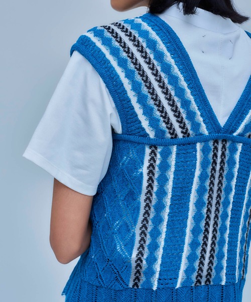 UNITED TOKYO（ユナイテッドトウキョウ）の「クロシェニットビスチェ（ニット/セーター・レディース・ブラック/ブルー・FREE）」の17枚目の写真