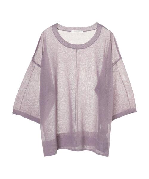 Green　Parks（グリーンパークス）の「シアーニット長袖プルオーバー＊（ニット/セーター・レディース・チャコールグレー/パープル/ブラウン/ライトカーキ・FREE）」の21枚目の写真