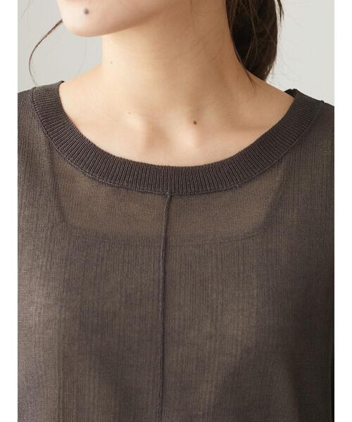 Green　Parks（グリーンパークス）の「シアーニット長袖プルオーバー＊（ニット/セーター・レディース・チャコールグレー/パープル/ブラウン/ライトカーキ・FREE）」の17枚目の写真