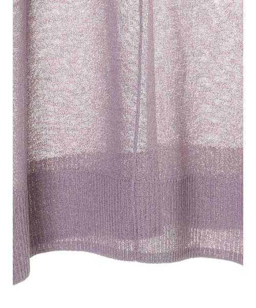 Green　Parks（グリーンパークス）の「シアーニット長袖プルオーバー＊（ニット/セーター・レディース・チャコールグレー/パープル/ブラウン/ライトカーキ・FREE）」の14枚目の写真