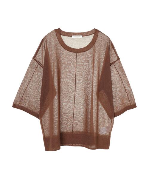 Green　Parks（グリーンパークス）の「シアーニット長袖プルオーバー＊（ニット/セーター・レディース・チャコールグレー/パープル/ブラウン/ライトカーキ・FREE）」の22枚目の写真