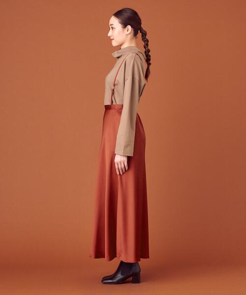closet story（クローゼットストーリー）の「＜closet story（クローゼットストーリー）＞サテン ストラップ マキシスカート -ウォッシャブル-（スカート・レディース・ナチュラル/オレンジ系その他・FREE）」の4枚目の写真