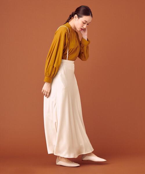 closet story（クローゼットストーリー）の「＜closet story（クローゼットストーリー）＞サテン ストラップ マキシスカート -ウォッシャブル-（スカート・レディース・ナチュラル/オレンジ系その他・FREE）」の10枚目の写真