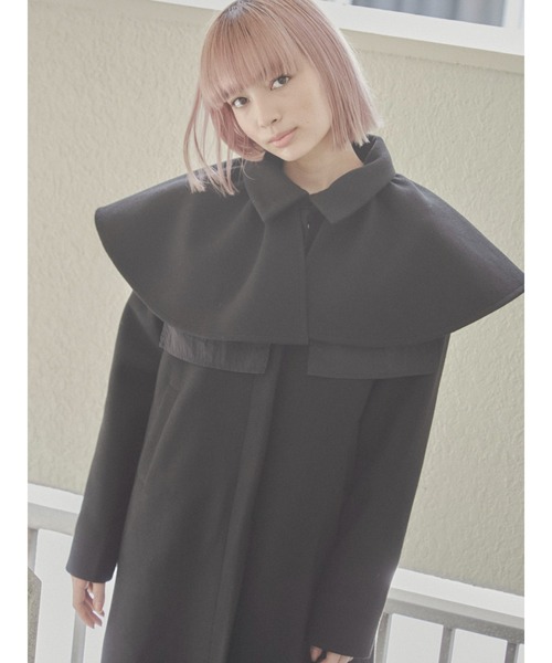 merry jenny（メリージェニー）の「ダブルフレアケープcollar（付け襟・レディース・アイボリー/ブラック/ネイビー・FREE）」の2枚目の写真