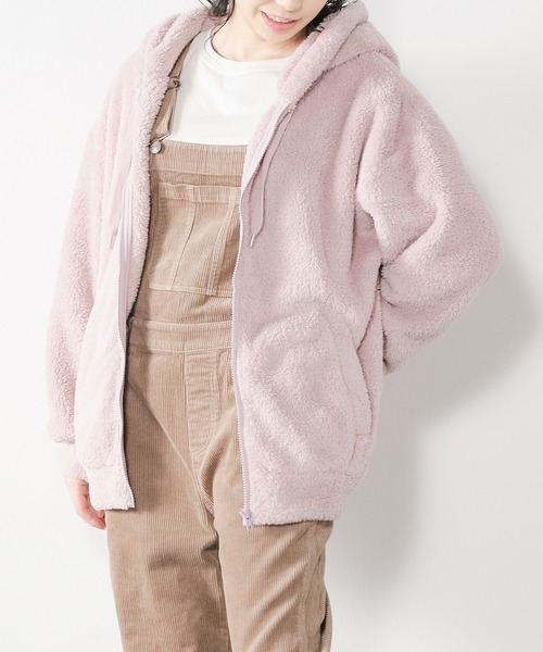 もこもこうさ耳パーカー Rady♡バックRadyロゴファーフーディ