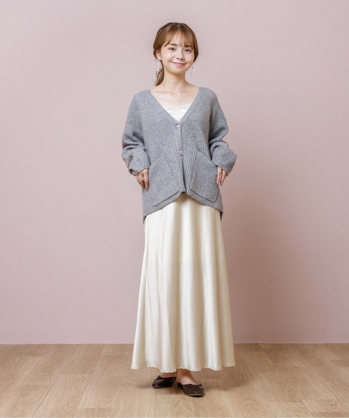 flower（フラワー）の「ポケットニットカーディガン（カーディガン/ボレロ・レディース・ベージュ/グレー・FREE）」の13枚目の写真