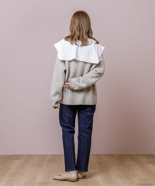 flower（フラワー）の「ポケットニットカーディガン（カーディガン/ボレロ・レディース・ベージュ/グレー・FREE）」の10枚目の写真