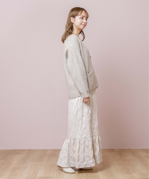 flower（フラワー）の「ポケットニットカーディガン（カーディガン/ボレロ・レディース・ベージュ/グレー・FREE）」の8枚目の写真