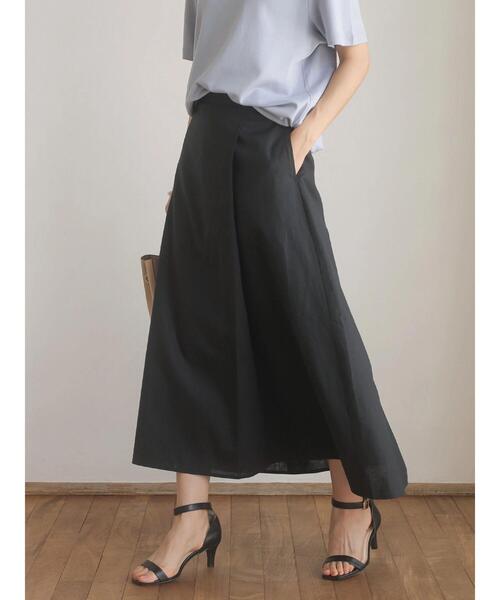 AMERICAN HOLIC（アメリカンホリック）の「リネンブレンドラップ風フレアスカート（スカート・レディース・ブルー系その他5/チェック/ブラック/ベージュ・L/M/S）」の20枚目の写真