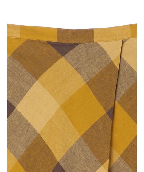 AMERICAN HOLIC（アメリカンホリック）の「リネンブレンドラップ風フレアスカート（スカート・レディース・ブルー系その他5/チェック/ブラック/ベージュ・L/M/S）」の9枚目の写真