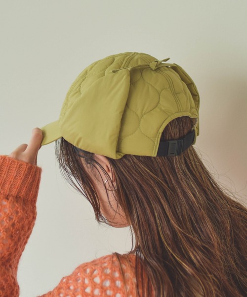 Ray BEAMS(レイビームス)の「Ray BEAMS / キルティング フライト キャップ(キャップ・レディース・ホワイト/ブラック/ベージュ・ONE SIZE)」の3枚目の写真