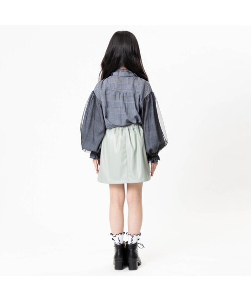 algy（アルジー）の「シアー使いブラウス（シャツ/ブラウス・キッズ・ベージュ/ブラック/オフホワイト・X-SMALL/XX-SMALL/MEDIUM/SMALL）」の5枚目の写真