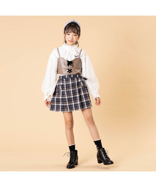 algy（アルジー）の「シアー使いブラウス（シャツ/ブラウス・キッズ・ベージュ/ブラック/オフホワイト・X-SMALL/XX-SMALL/MEDIUM/SMALL）」の8枚目の写真