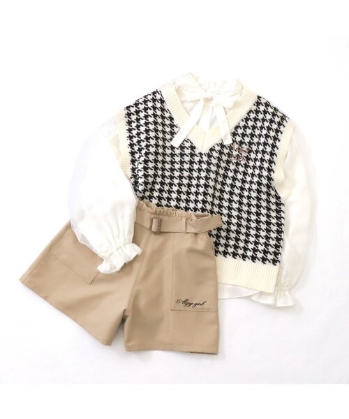 algy（アルジー）の「シアー使いブラウス（シャツ/ブラウス・キッズ・ベージュ/ブラック/オフホワイト・X-SMALL/XX-SMALL/MEDIUM/SMALL）」の9枚目の写真