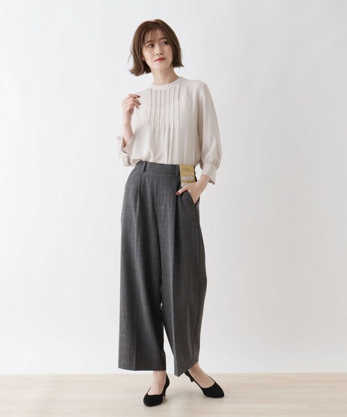 DRESKIP（ドレスキップ）の「◆フルストレッチイージーケアワイドパンツ（その他パンツ・レディース・ブラック系1/キャメル/ダークブラウン系1/ブラック・03/02/04）」の14枚目の写真