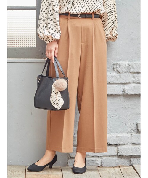 DRESKIP（ドレスキップ）の「◆フルストレッチイージーケアワイドパンツ（その他パンツ・レディース・ブラック系1/キャメル/ダークブラウン系1/ブラック・03/02/04）」の12枚目の写真