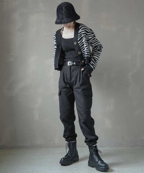 SPINNS（スピンズ）の「アンゴラバケットハット（ハット・レディース・ブラック/ホワイト・ONESIZE）」の11枚目の写真