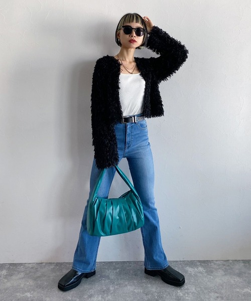 PAGEBOY（ページボーイ）の「【CORE】フェイクフェザーカーデ（カーディガン/ボレロ・レディース・ブラック/ブルー系その他4・FREE）」の20枚目の写真