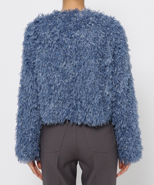 PAGEBOY（ページボーイ）の「【CORE】フェイクフェザーカーデ（カーディガン/ボレロ・レディース・ブラック/ブルー系その他4・FREE）」の4枚目の写真