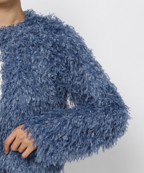 PAGEBOY（ページボーイ）の「【CORE】フェイクフェザーカーデ（カーディガン/ボレロ・レディース・ブラック/ブルー系その他4・FREE）」の12枚目の写真