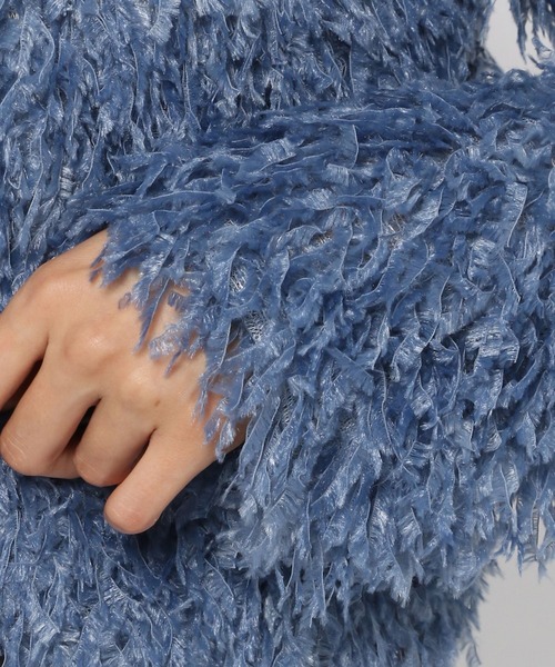 PAGEBOY（ページボーイ）の「【CORE】フェイクフェザーカーデ（カーディガン/ボレロ・レディース・ブラック/ブルー系その他4・FREE）」の7枚目の写真