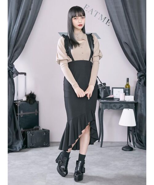 EATME（イートミー）の「ジュリエットスリーブリブTOP（Tシャツ/カットソー・レディース・ブラック/グレー/ライトブラウン・FREE）」の15枚目の写真