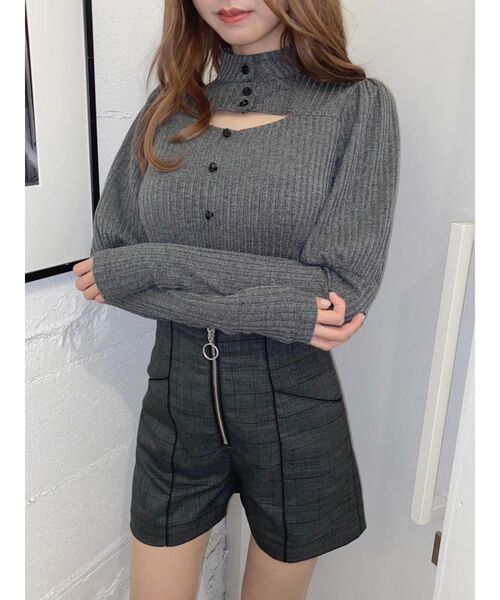 EATME（イートミー）の「ジュリエットスリーブリブTOP（Tシャツ/カットソー・レディース・ブラック/グレー/ライトブラウン・FREE）」の8枚目の写真