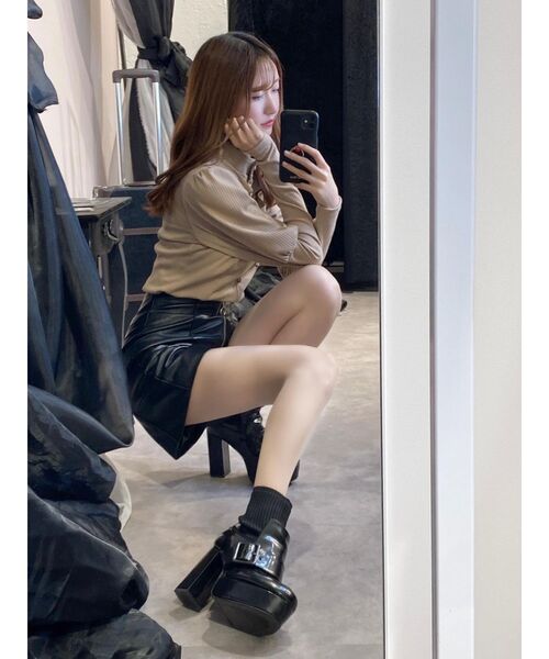 EATME（イートミー）の「ジュリエットスリーブリブTOP（Tシャツ/カットソー・レディース・ブラック/グレー/ライトブラウン・FREE）」の19枚目の写真