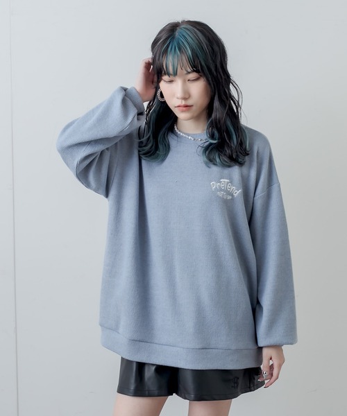 RASVOA（ラスボア）の「ワンポイント刺繍ニットソープルオーバー（ニット/セーター・レディース・ブラック/サックスブルー/グリーン・FREE）」の11枚目の写真