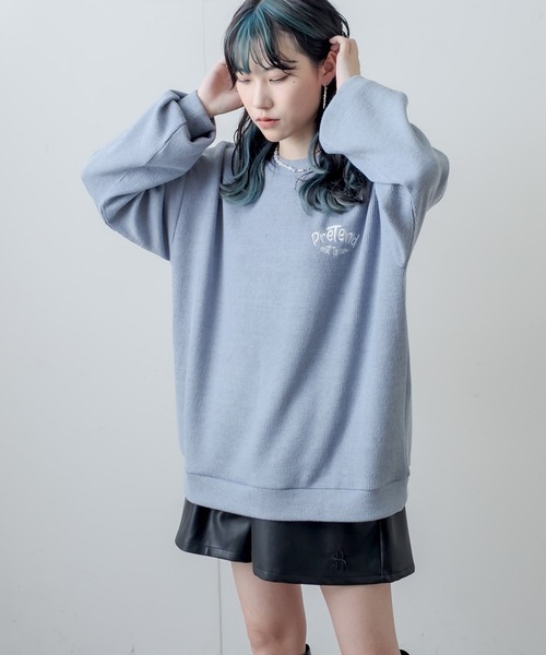 RASVOA（ラスボア）の「ワンポイント刺繍ニットソープルオーバー（ニット/セーター・レディース・ブラック/サックスブルー/グリーン・FREE）」の15枚目の写真