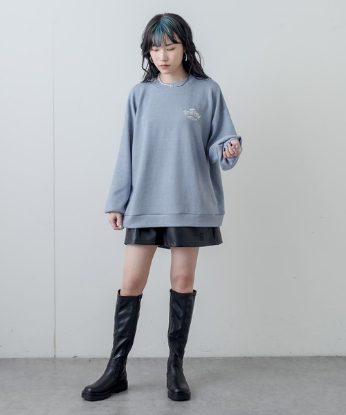 RASVOA（ラスボア）の「ワンポイント刺繍ニットソープルオーバー（ニット/セーター・レディース・ブラック/サックスブルー/グリーン・FREE）」の17枚目の写真