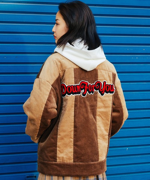 atmos pink（アトモスピンク）の「atmos pink 配色 コーデュロイ サガラワッペン ジャケット / アトモスピンク ハイショク コーデュロイ サガラワッペン ジャケット（その他アウター・レディース・ブラック/パープル/ブラウン・M/L）」の2枚目の写真