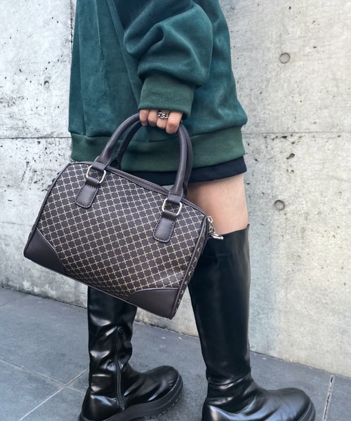 WHO'S WHO gallery（フーズフーギャラリー）の「ミニボストン（ボストンバッグ・レディース・ブラック/ブラウン/グリーン/サックスブルー/レモンイエロー・FREE）」の3枚目の写真