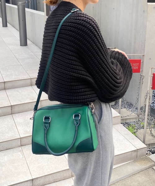 WHO'S WHO gallery（フーズフーギャラリー）の「ミニボストン（ボストンバッグ・レディース・ブラック/ブラウン/グリーン/サックスブルー/レモンイエロー・FREE）」の4枚目の写真