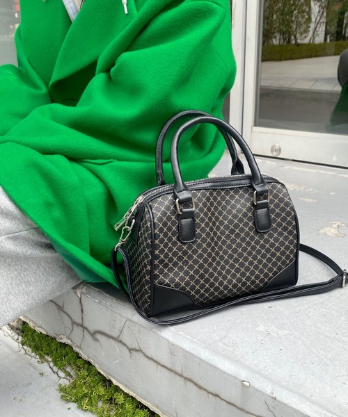 WHO'S WHO gallery（フーズフーギャラリー）の「ミニボストン（ボストンバッグ・レディース・ブラック/ブラウン/グリーン/サックスブルー/レモンイエロー・FREE）」の2枚目の写真