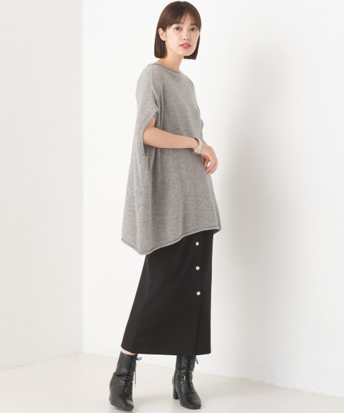 OMNES(オムネス)の「ウールナイロン ワイドドロップニットベスト(ベスト・レディース・アイボリー/ラベンダー/ブラック/グレー・FREE)」の19枚目の写真