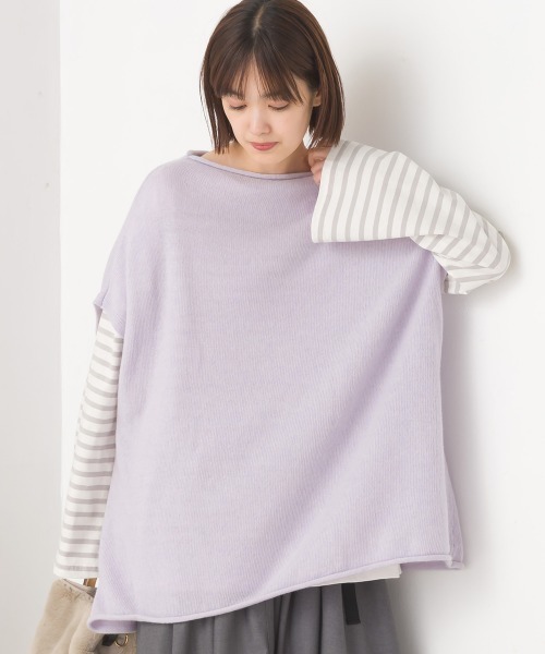 OMNES(オムネス)の「ウールナイロン ワイドドロップニットベスト(ベスト・レディース・アイボリー/ラベンダー/ブラック/グレー・FREE)」の20枚目の写真