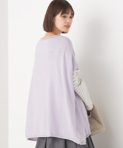 OMNES(オムネス)の「ウールナイロン ワイドドロップニットベスト(ベスト・レディース・アイボリー/ラベンダー/ブラック/グレー・FREE)」の22枚目の写真