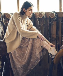 RUIRUE BOUTIQUE（ルイルエブティック）の「ハイネックワイドリブオーバーサイズアシンメトリーヘムニットトップス（ニット/セーター・レディース）」