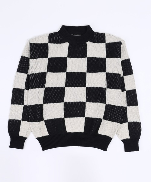WC（ダブル シー）の「フラッグチェックニット（ニット/セーター・レディース・ブラック/ベージュ・FREE）」の12枚目の写真