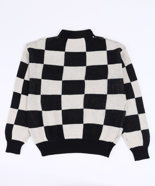 WC（ダブル シー）の「フラッグチェックニット（ニット/セーター・レディース・ブラック/ベージュ・FREE）」の4枚目の写真