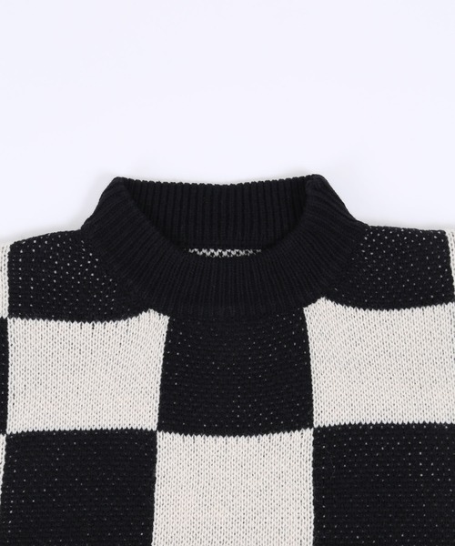 WC（ダブル シー）の「フラッグチェックニット（ニット/セーター・レディース・ブラック/ベージュ・FREE）」の15枚目の写真